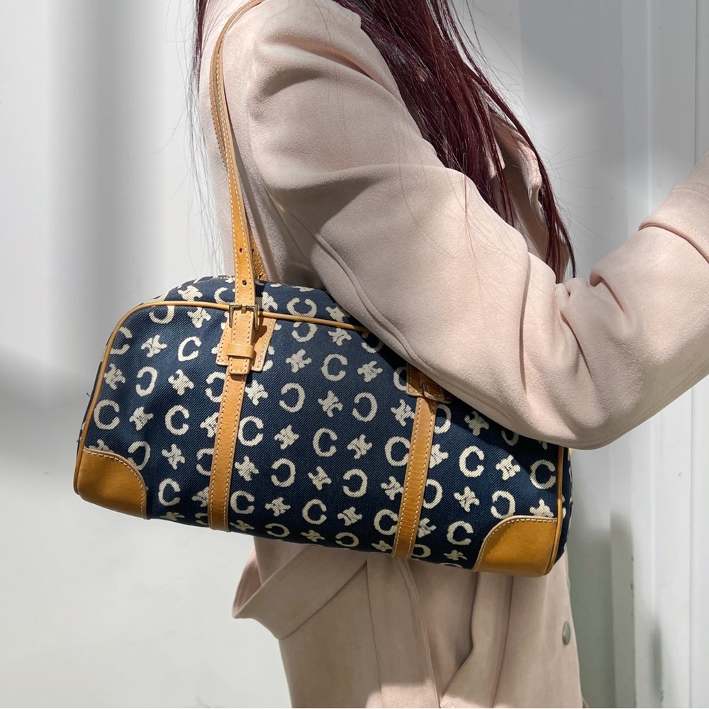 ✈️Sold!Celine Vintage Canvas Shoulder Bag
